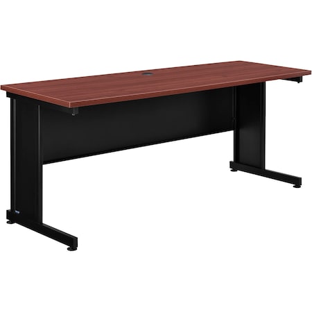 Interion By Global Industrial Office Desk, 24 in D X 30 in H, 72 in W X Steel Frame, Laminate Top, Mahogany 240346MH